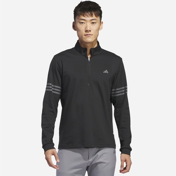 Adidas Men’s Black Core 1/4 Zip Golf Sweatshirt Size‎ L Funnel Neck - Picture 1 of 14